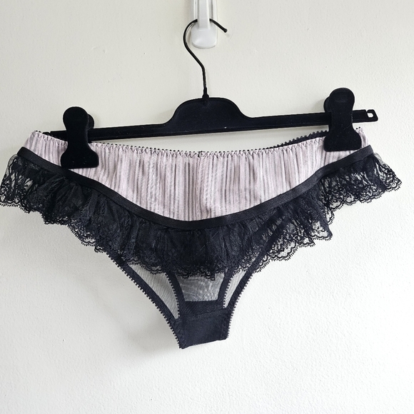 New Agent Provocateur Fifi Lace Pink/Black Brief Panties Size 4 AP/8-10 US/Large - Picture 15 of 17